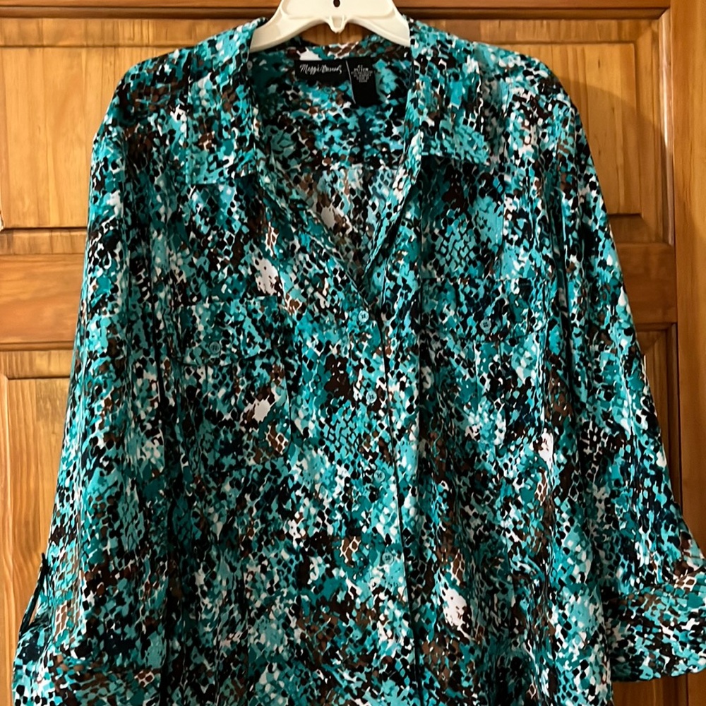 Plus size button up blouse